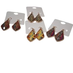 Vibrant Multicolor Drop Earrings 4PCS